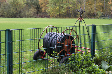Sprinkler system on soccer field © Jenny