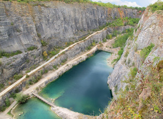 Limestone quarry of Velka Amerika (Big America). Czech Republic (Bohemia)