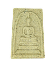 Ancient Thai Buddha amulet isolated on white background