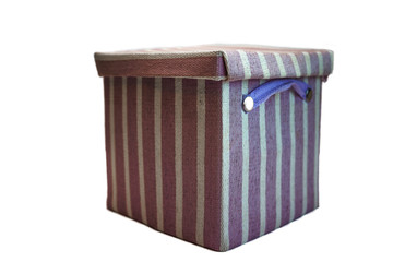 box for gifts and things on white background