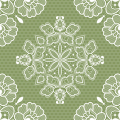 White floral lace seamless pattern