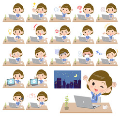 surgical operation blue wear women_desk work