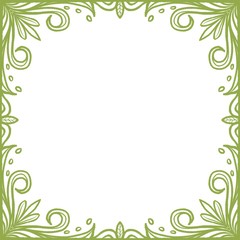 Stylized organic green frame or border