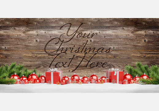 Engraved Christmas Message Mockup