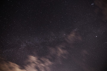Starry sky with cloud clouds
