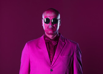 Obraz premium abstract portrait of a red man on a red background
