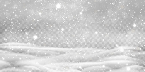 Falling Christmas Shining transparent beautiful, little snow with snowdrifts isolated on transparent background. Snowflakes, snow background. Heavy snowfall, snowflakes in different shapes and forms.