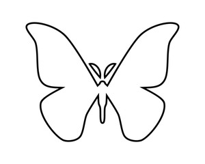 Japanese silk moth stylized vector icon on white