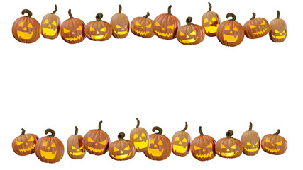 Carved Halloween pumpking at home Jack o lantern 3d illustration rendering