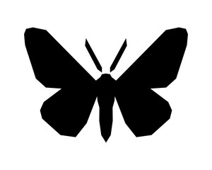 Peppered moth, Biston betularia . Vector icon on white