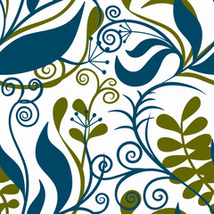 abstract floral background. Seamless pattern on white background. Fabric and wallpaper design.