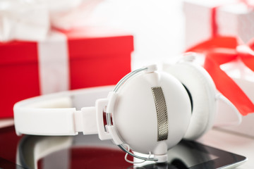 Tablet and headphone best Christmas gifts. Christmas shopping ideas