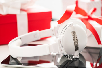 Tablet and headphone best Christmas gifts. Christmas shopping ideas