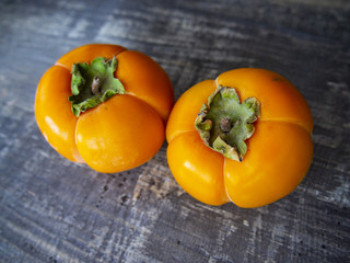 ripe fresh persimmon fruit