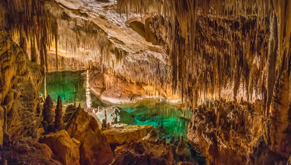 Famous cave "Cuevas del Drach" (Dragon cave), on Mallorca Island, Spain © Balate Dorin