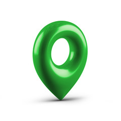 Green map pointer with a icon