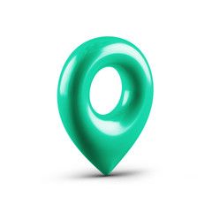 Green map pointer with a icon
