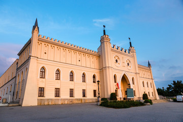 Naklejka na ściany i meble Medieval royal castle in Lublin at sunset, Poland