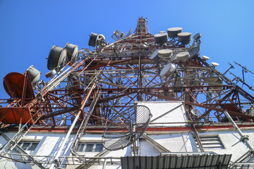 Antenna on top of Pico do Jaragua in City of Sao Paulo