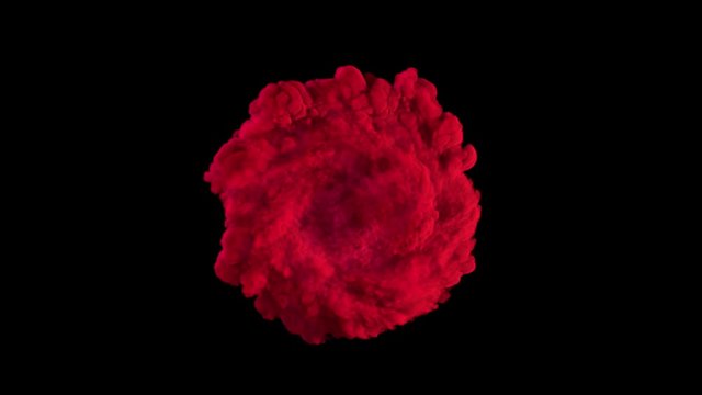 Colored smoke in circular motion / Twisting smoke. Separated on pure black background, contains alpha channel.