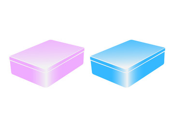 Vector set of two colorful metal boxes