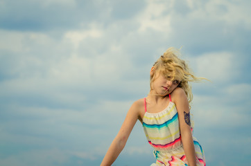 lovely girl with long hair portrait