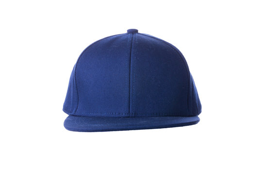 Blue hip hop cap on white background