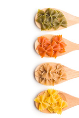 Farfalle pasta. Colorful italian pasta.