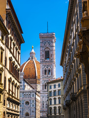 Cathedral of Santa Maria del Fiore and Giotto's Bell Tower. Florence, Italy.