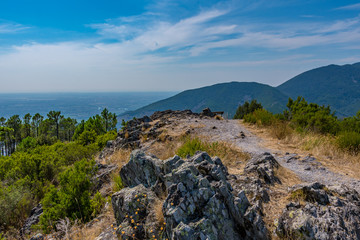 landscape with mountains and blue sky