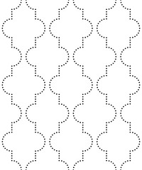 Vector seamless texture. Modern geometric background. Repeating pattern with curly tiles of dots.