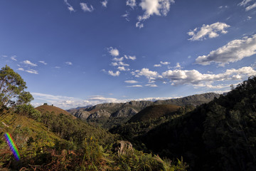 Spain landscape with eucalyptus forests and mountains