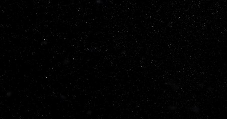 Natural white winter snowfall on a black background