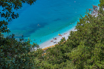 view on a beach in Monterosso Italy