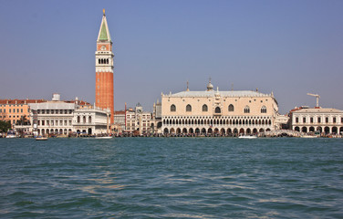 Fototapeta na wymiar Views of the Piazza San Marco from the water, Venice, Italy