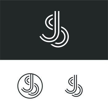 JS SJ Initial Monogram Logo Icon