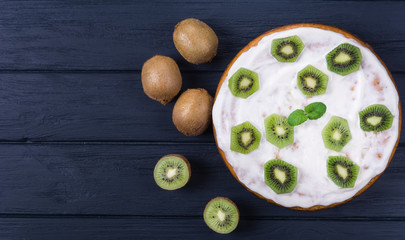 Kiwi cake with ingredients