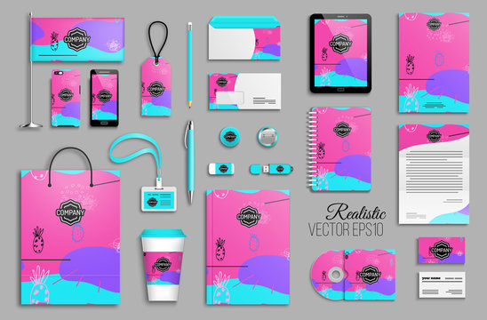 Corporate identity template set for business stationery mock-up