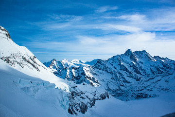 Fototapeta na wymiar Snowy Mountains at Grindelwald, Switzerland.
