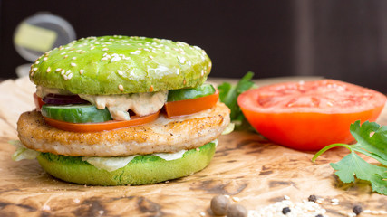 Homemade colored burgers