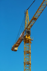 Yellow construction crane