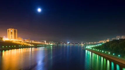 Foto op Plexiglas bridge at night © Alexey