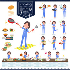 Fototapeta premium flat type surgical wear women_cooking