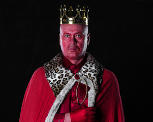 portrait of an ancient king with a crown