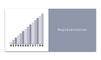 Representation - Increasing graph on white background