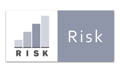 Risk - Increasing graph on white background