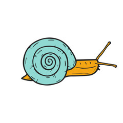 Snail cartoon illustration. Kids print design