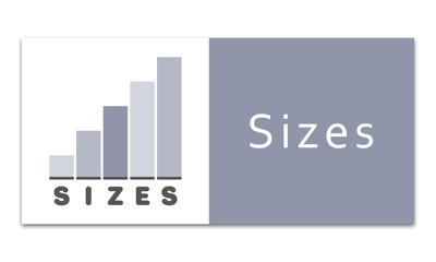 Sizes - Increasing graph on white background