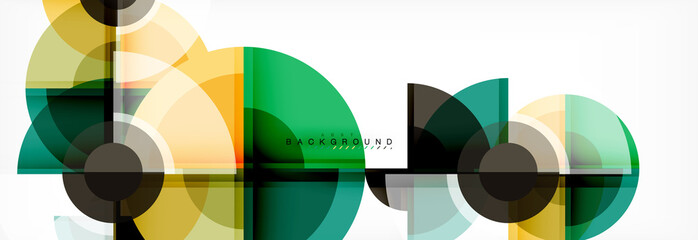 Obraz premium Abstract background - multicolored circles, trendy minimal geometric design