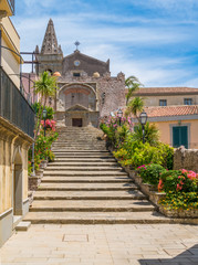 Fototapeta na wymiar Church of the Holy Trinity, in Forza d'Agrò, picturesque town in the Province of Messina, Sicily, southern Italy.